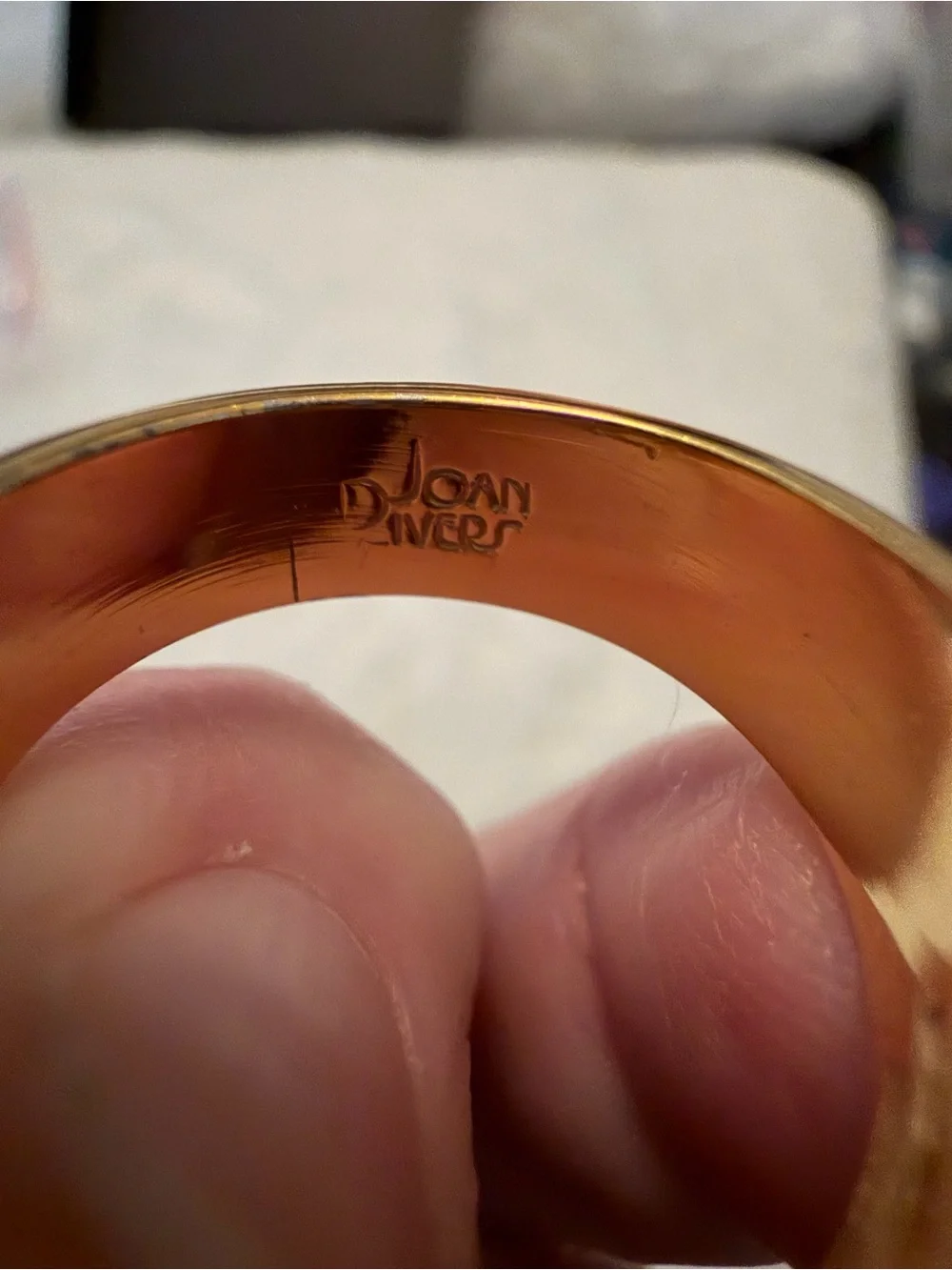 Joan Rivers Gold-Tone Ring with Purple Center and Clear Accents